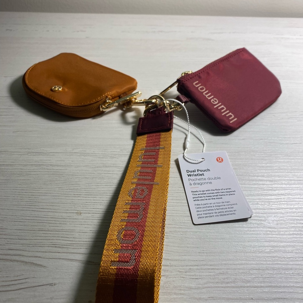 lululemon athletica Dual Pouch in Tan and Burgundy